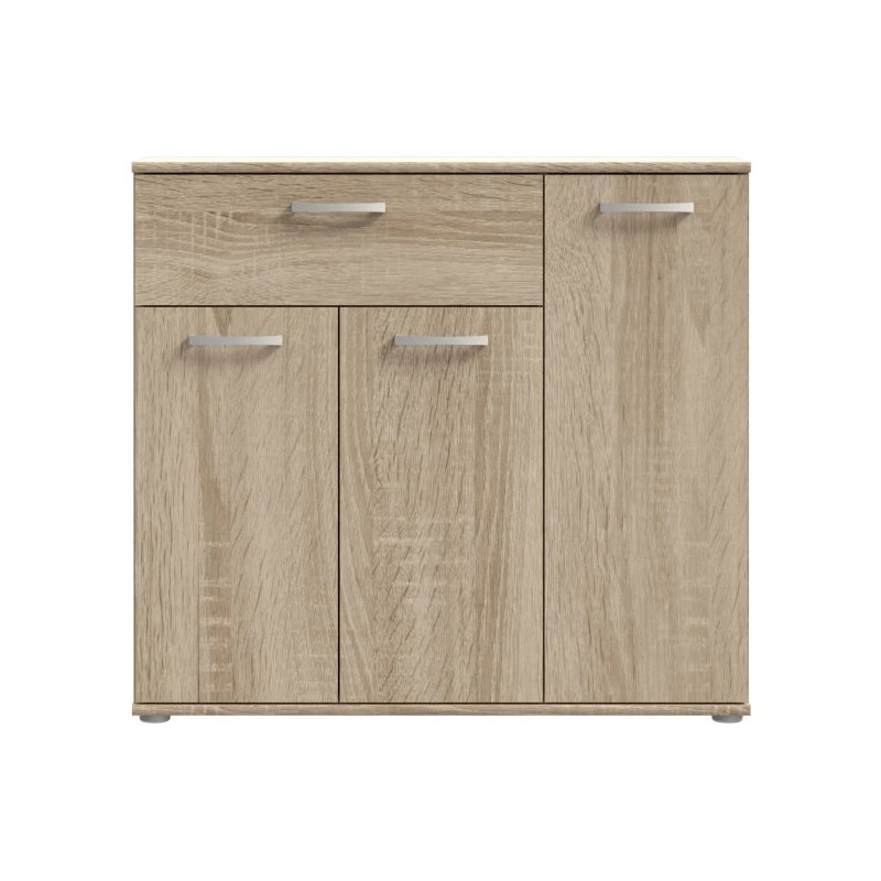 Komoda Dąb Sonoma do salonu – 3 drzwiczki, 1 szuflada | Domowanie.pl