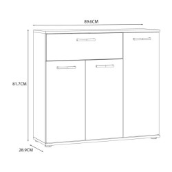 Komoda Dąb Sonoma do salonu – 3 drzwiczki, 1 szuflada | Domowanie.pl