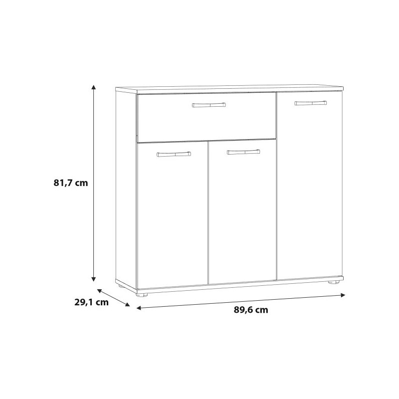 Nowoczesna komoda NIKO z szufladą i półkami – Kup online