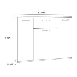 Komoda 3D1S Dąb Sonoma – funkcjonalna i stylowa | Kup w Domowanie.pl