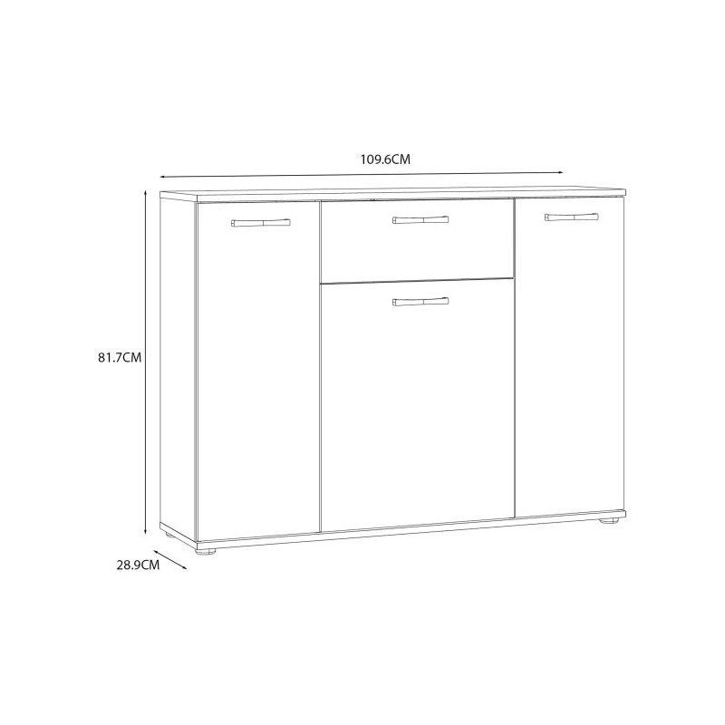 Komoda 3D1S Dąb Sonoma – funkcjonalna i stylowa | Kup w Domowanie.pl
