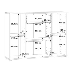 Szeroka komoda NIKO z szufladą i półkami – Dąb Artisan | Kup online