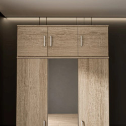 Trzydrzwiowa nadstawka do szafy – Dąb Sonoma, styl i funkcjonalność | Domowanie.pl