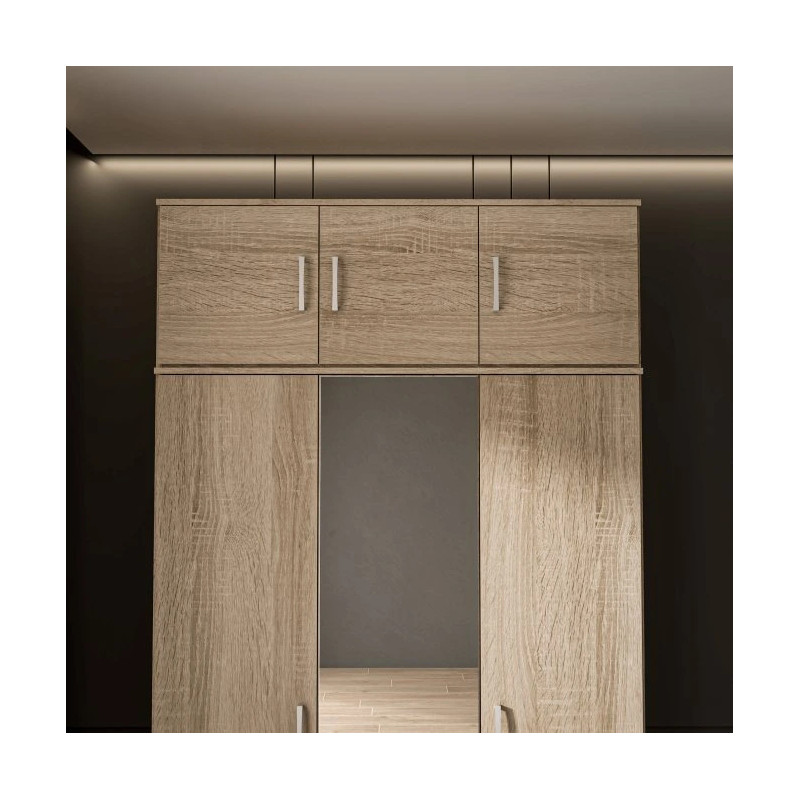 Trzydrzwiowa nadstawka do szafy – Dąb Sonoma, styl i funkcjonalność | Domowanie.pl