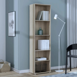 Regał otwarty 5 wnęk Dąb Sonoma – wygodne przechowywanie w domu | Domowanie