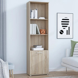 Regał nowoczesny Dąb Sonoma – półki i szafka | Domowanie.pl