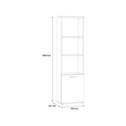 Regał nowoczesny Dąb Sonoma – półki i szafka | Domowanie.pl