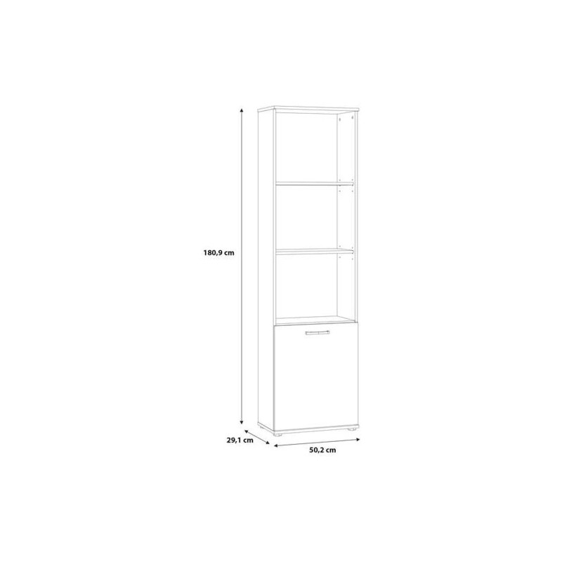 Regał nowoczesny Dąb Sonoma – półki i szafka | Domowanie.pl