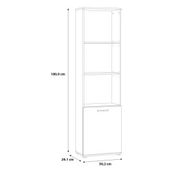 Regał Dąb Artisan z zamykaną szafką – kolekcja NIKO | Kup w Domowanie