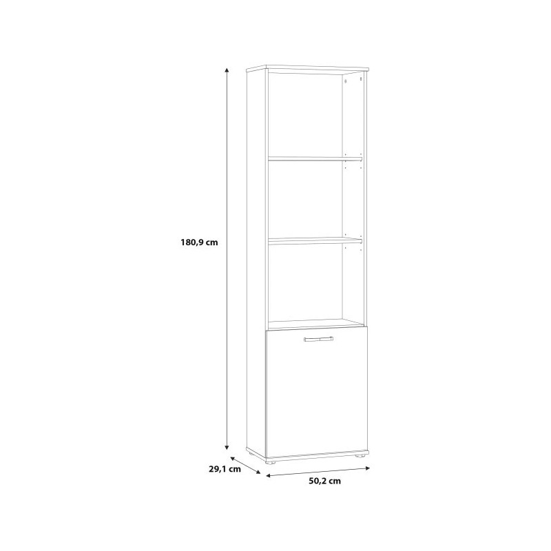 Regał Dąb Artisan z zamykaną szafką – kolekcja NIKO | Kup w Domowanie