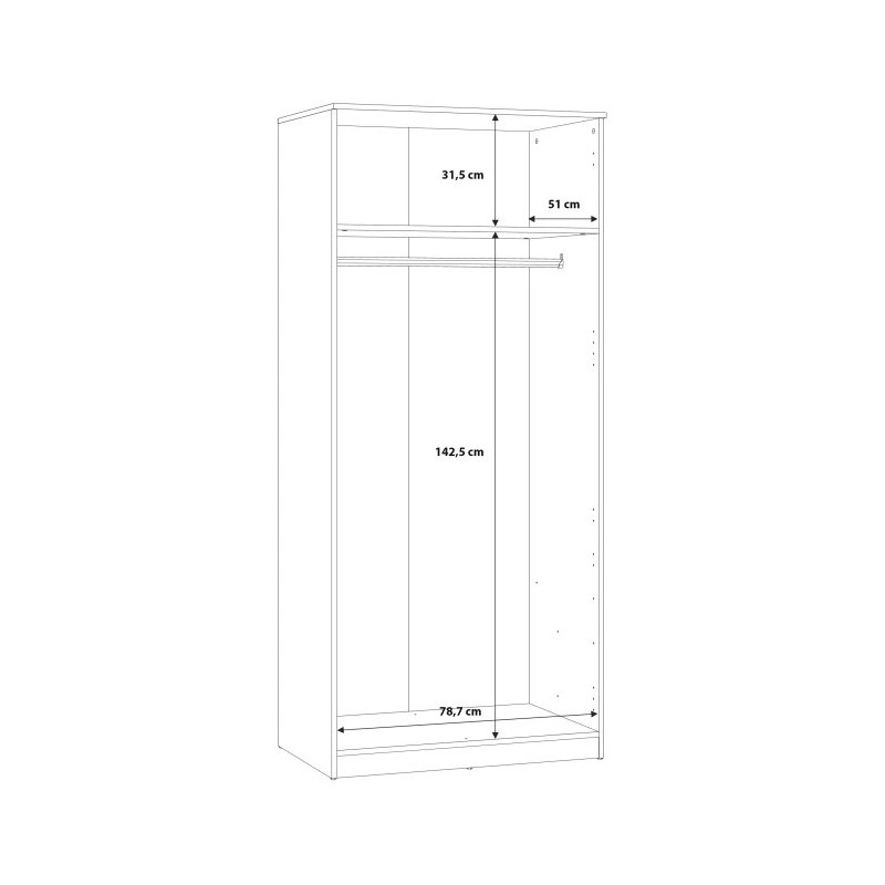 Szafa ubraniowa NIKO Dąb Artisan – nowoczesny styl | Domowanie