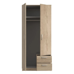 Pojemna szafa Dąb Sonoma z 2 szufladami | Szybka dostawa Domowanie.pl