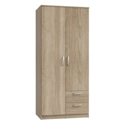 Pojemna szafa Dąb Sonoma z 2 szufladami | Szybka dostawa Domowanie.pl