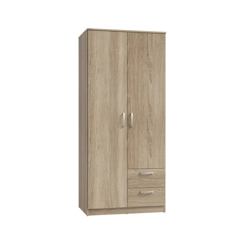 Pojemna szafa Dąb Sonoma z 2 szufladami | Szybka dostawa Domowanie.pl