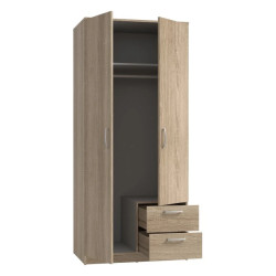 Pojemna szafa Dąb Sonoma z 2 szufladami | Szybka dostawa Domowanie.pl