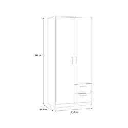 Pojemna szafa Dąb Sonoma z 2 szufladami | Szybka dostawa Domowanie.pl