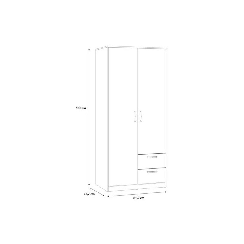 Pojemna szafa Dąb Sonoma z 2 szufladami | Szybka dostawa Domowanie.pl