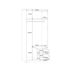 Pojemna szafa Dąb Sonoma z 2 szufladami | Szybka dostawa Domowanie.pl