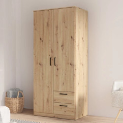Szafa ubraniowa 2-drzwiowa z szufladami Dąb Artisan | Domowanie