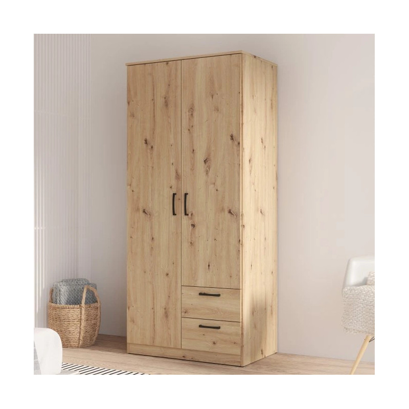 Szafa ubraniowa 2-drzwiowa z szufladami Dąb Artisan | Domowanie
