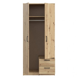 Szafa ubraniowa 2-drzwiowa z szufladami Dąb Artisan | Domowanie