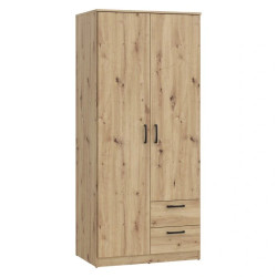 Szafa ubraniowa 2-drzwiowa z szufladami Dąb Artisan | Domowanie