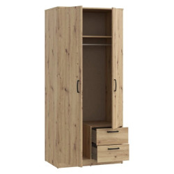 Szafa ubraniowa 2-drzwiowa z szufladami Dąb Artisan | Domowanie