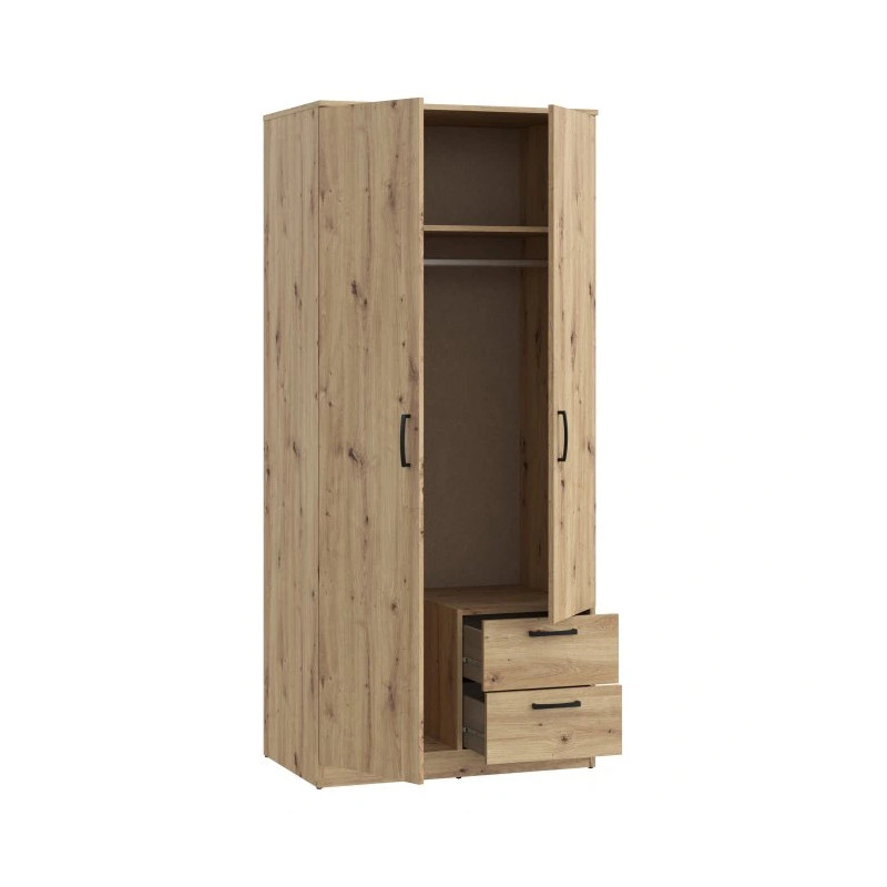 Szafa ubraniowa 2-drzwiowa z szufladami Dąb Artisan | Domowanie