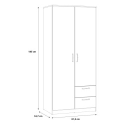Szafa ubraniowa 2-drzwiowa z szufladami Dąb Artisan | Domowanie