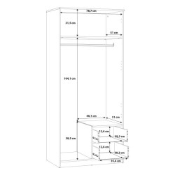 Szafa ubraniowa 2-drzwiowa z szufladami Dąb Artisan | Domowanie