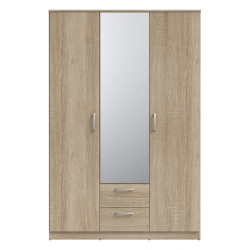 Szafa 3-drzwiowa z lustrem Dąb Sonoma | Styl i funkcjonalność
