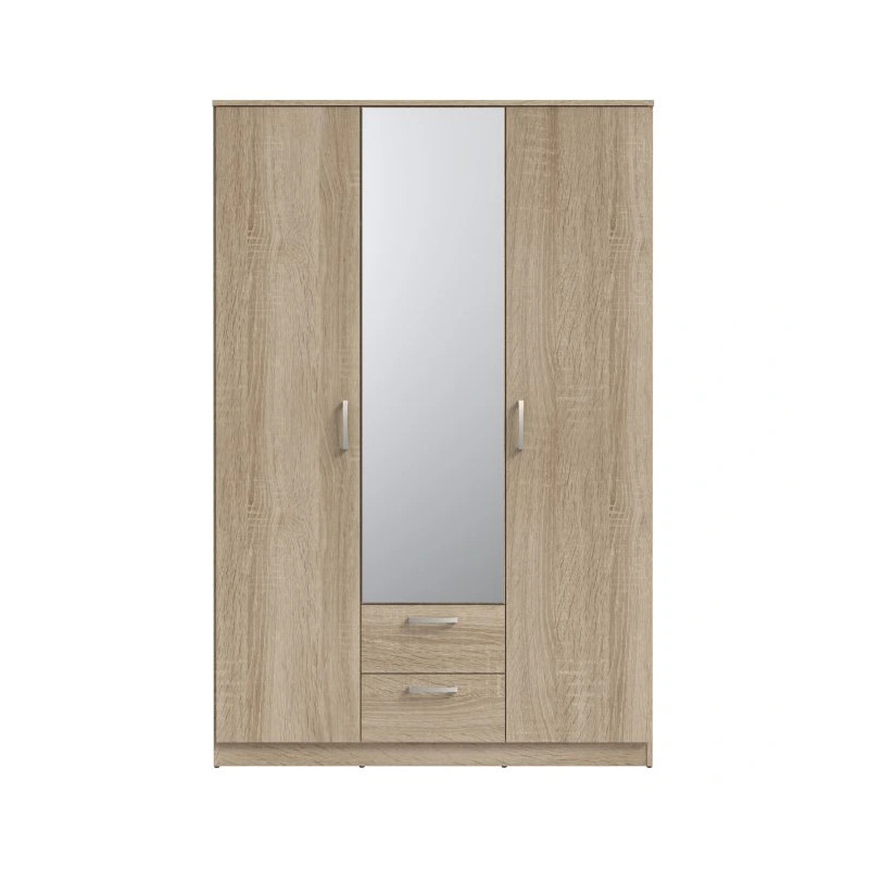 Szafa 3-drzwiowa z lustrem Dąb Sonoma | Styl i funkcjonalność