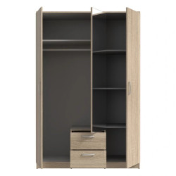 Szafa 3-drzwiowa z lustrem Dąb Sonoma | Styl i funkcjonalność