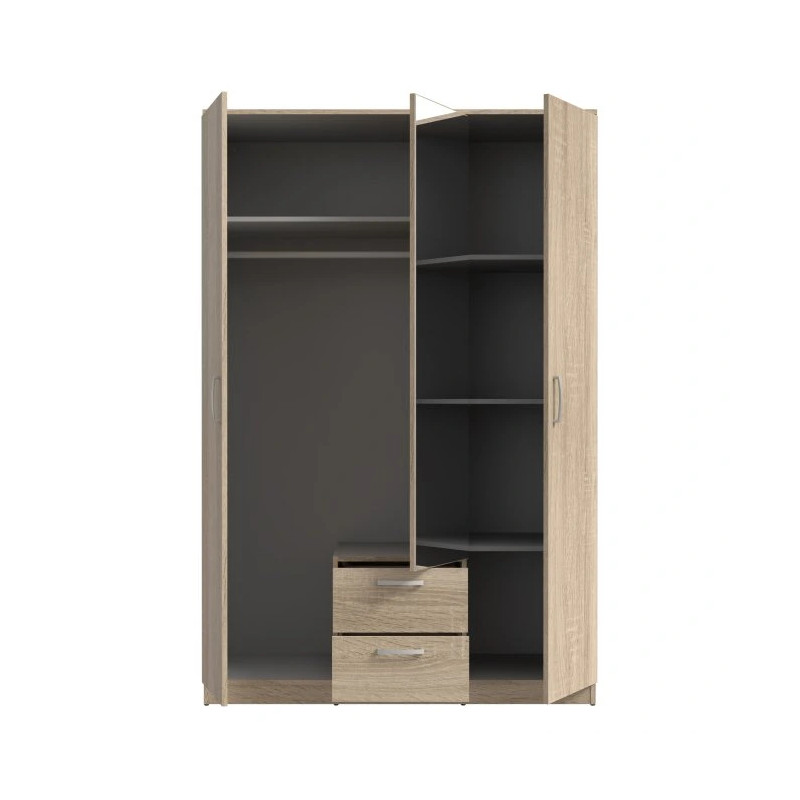 Szafa 3-drzwiowa z lustrem Dąb Sonoma | Styl i funkcjonalność