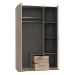 Szafa 3-drzwiowa z lustrem Dąb Sonoma | Styl i funkcjonalność