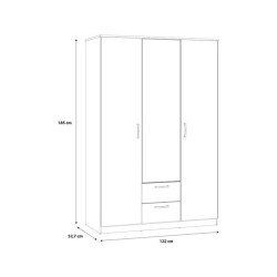 Szafa 3-drzwiowa z lustrem Dąb Sonoma | Styl i funkcjonalność