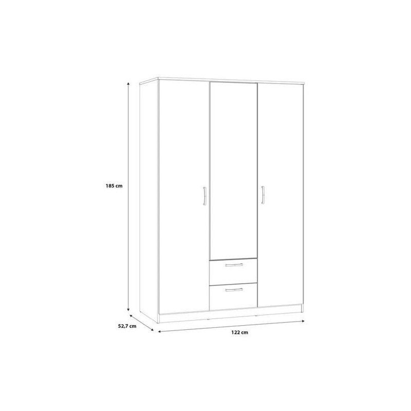 Szafa 3-drzwiowa z lustrem Dąb Sonoma | Styl i funkcjonalność