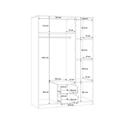 Szafa 3-drzwiowa z lustrem Dąb Sonoma | Styl i funkcjonalność