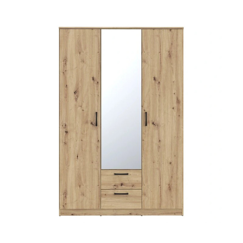 Szafa ubraniowa z półkami i drążkiem NIKO – Dąb Artisan