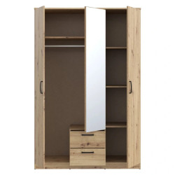 Szafa ubraniowa z półkami i drążkiem NIKO – Dąb Artisan