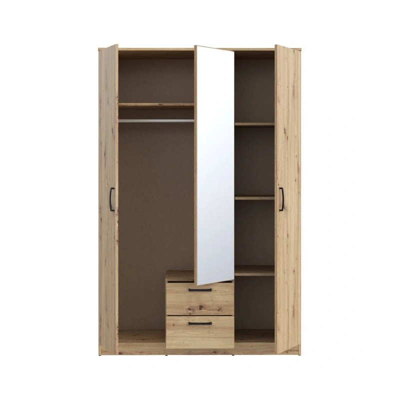 Szafa ubraniowa z półkami i drążkiem NIKO – Dąb Artisan