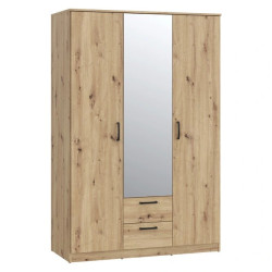 Szafa ubraniowa z półkami i drążkiem NIKO – Dąb Artisan