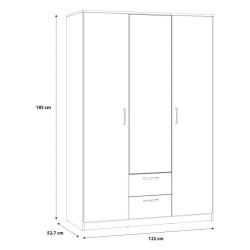 Szafa ubraniowa z półkami i drążkiem NIKO – Dąb Artisan