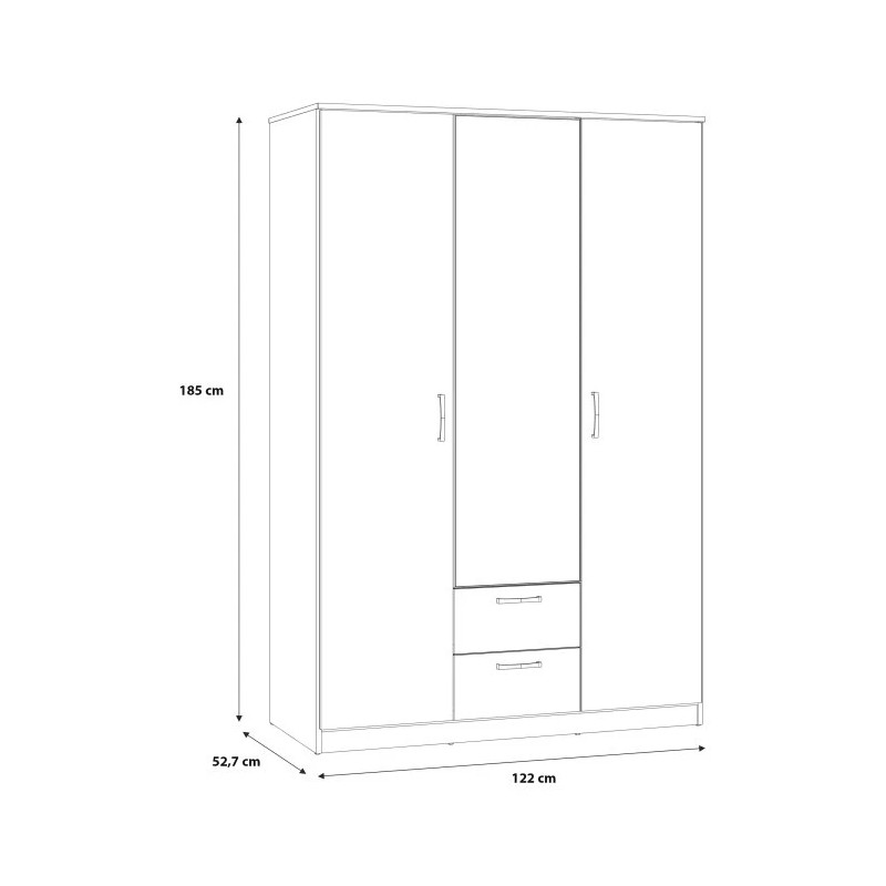 Szafa ubraniowa z półkami i drążkiem NIKO – Dąb Artisan