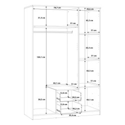 Szafa ubraniowa z półkami i drążkiem NIKO – Dąb Artisan