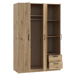 Szafa ubraniowa NIKO 3D z drążkiem i szufladami – Styl i funkcjonalność