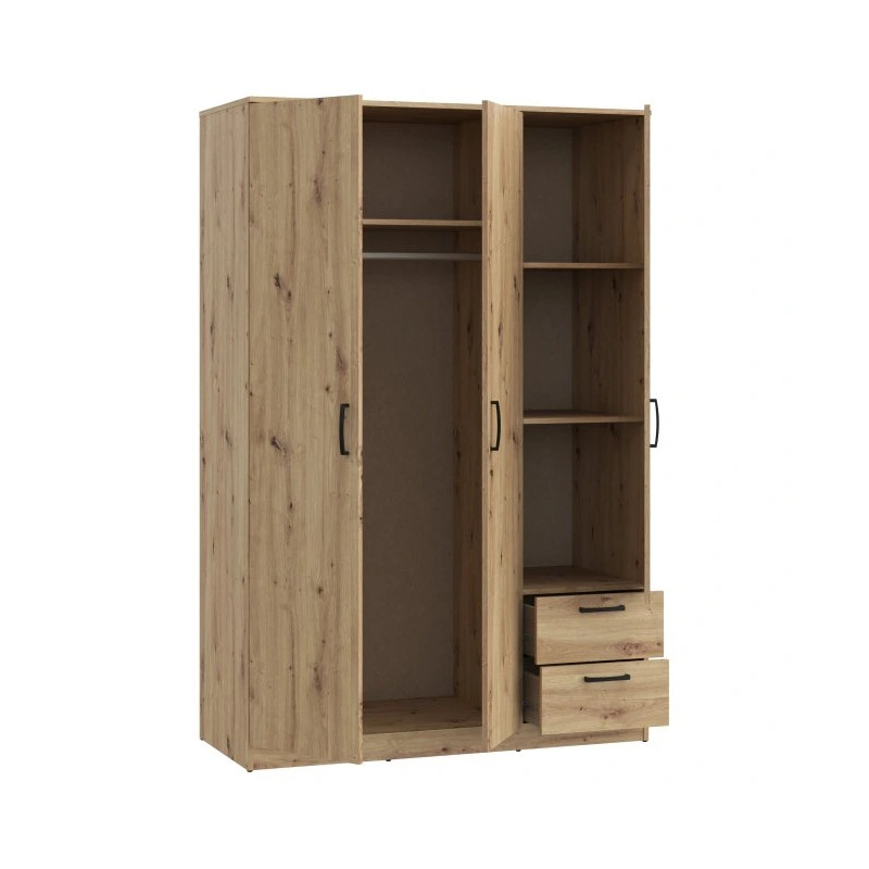 Szafa ubraniowa NIKO 3D z drążkiem i szufladami – Styl i funkcjonalność