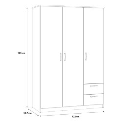 Szafa ubraniowa NIKO 3D z drążkiem i szufladami – Styl i funkcjonalność