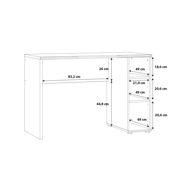 Biurko z półkami i wnęką – idealne do biura lub pokoju