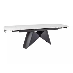 Rozkładany ceramiczny stół Armando biały mat/czarny mat 180(240)x90